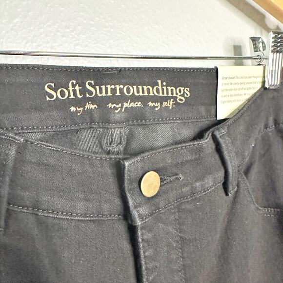 Soft‎ Surroundings Black Straight Ankle Jeans Lace Crochet Ankle women’s size 14 - Picture 6 of 14